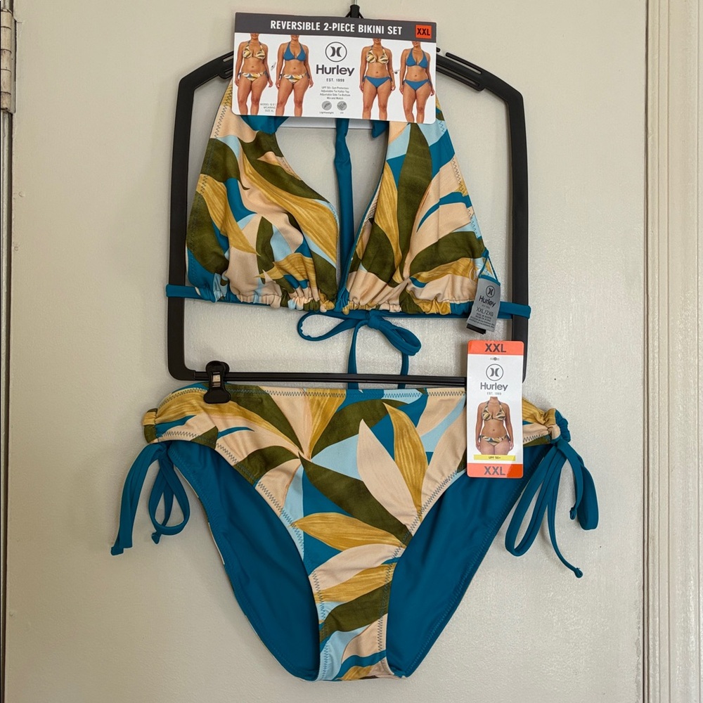 Hurley - FLORAL REVERSIBLE BIKINI SET (wear 4 ways!!!)